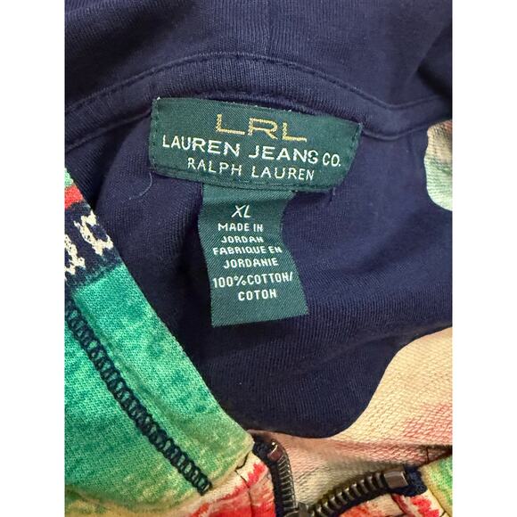 Lauren Ralph Lauren Women Zip Up Hoodie Jacket Size XL Aztec Southwestern Tribal - Picture 3 of 8